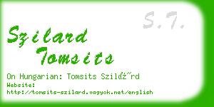 szilard tomsits business card